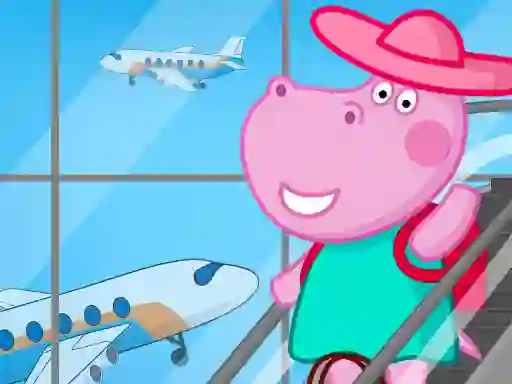 Trò chơi Hippo Family Airport Adventure trực tuyến