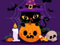 Trò chơi Ghép hình con mèo Halloween cáu kỉnh  trực tuyến