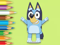 Trò chơi Sách tô màu: Bluey hạnh phúc  trực tuyến