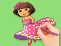Trò chơi Sách tô màu: Bữa tiệc chuẩn bị của Dora  trực tuyến