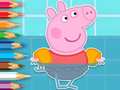 Trò chơi Sách tô màu: Peppa bơi lội  trực tuyến