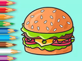 Trò chơi Sách tô màu: Hamburger ngon  trực tuyến