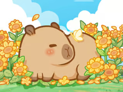 Trò chơi Câu đố ghép hình: Capybara trong hoa hướng dương  trực tuyến