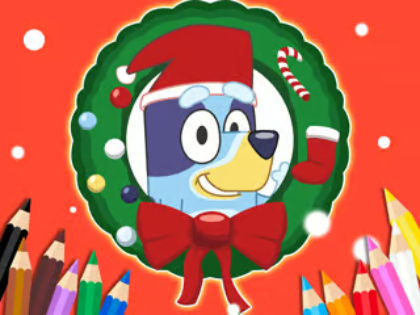 Trò chơi Sách tô màu: Ông già Noel xanh  trực tuyến