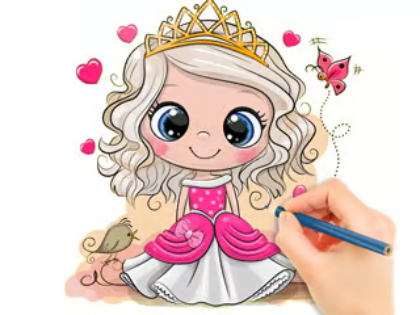 Trò chơi Sách tô màu: Công chúa búp bê Chibi  trực tuyến