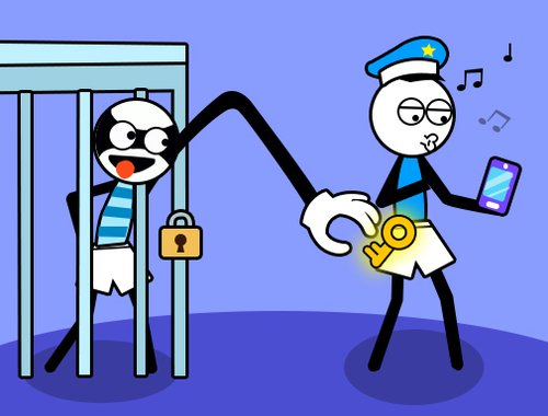 Trò chơi Câu đố về tên trộm Stickman Troll  trực tuyến