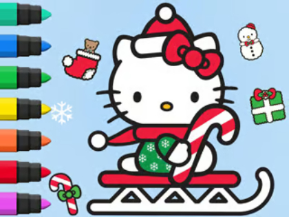 Trò chơi Sách tô màu: Hello Kitty Giáng sinh  trực tuyến