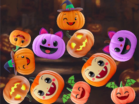 Trò chơi Hợp nhất kết nối bí ngô: Halloween!  trực tuyến