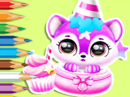 Trò chơi Sách tô màu: Sinh nhật của Baby Fluff  trực tuyến