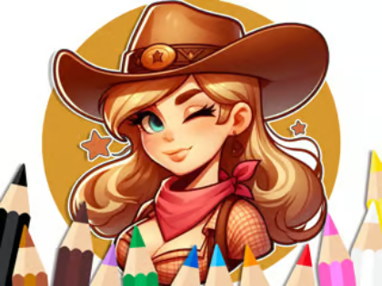 Trò chơi Sách tô màu: Cowgirl  trực tuyến