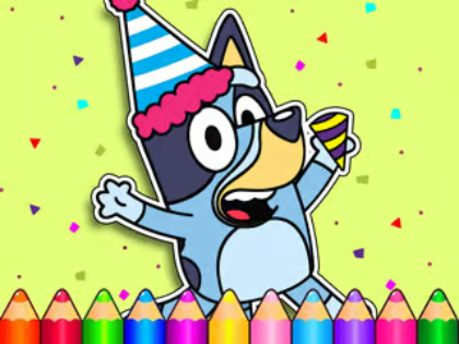 Trò chơi Sách tô màu: Sinh nhật của Bluey  trực tuyến