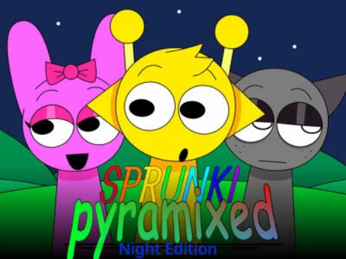 Trò chơi Sprunki Pyramixed: Phiên bản đêm  trực tuyến