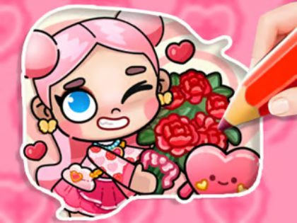 Trò chơi Sách tô màu: Avatar Valentine's  trực tuyến