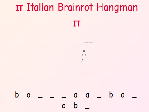 Trò chơi Hangman não Ý!  trực tuyến