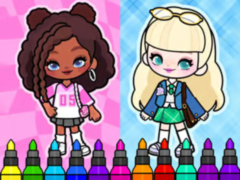 Trò chơi Sách tô màu: AHA World Sporty Girl  trực tuyến