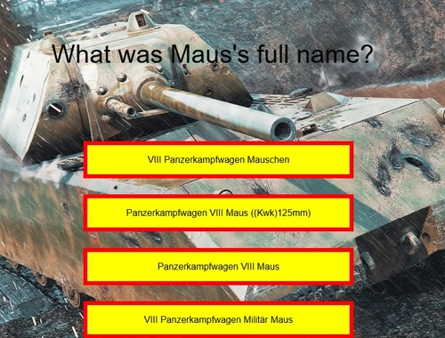 Trò chơi Câu đố Tank: Maus  trực tuyến