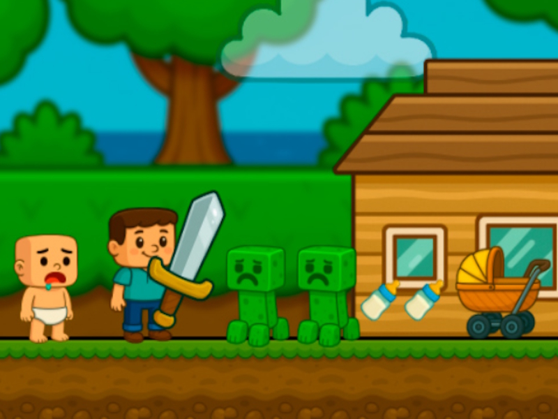Trò chơi Em bé noob giúp đỡ! Steve trực tuyến