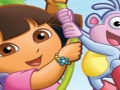 Trò chơi Câu đố vui vẻ Dora với đôi bốt  trực tuyến