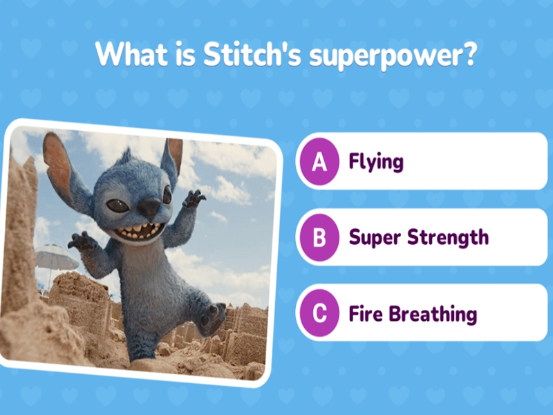 Trò chơi Thử thách Quiz Lilo & Stitch trực tuyến